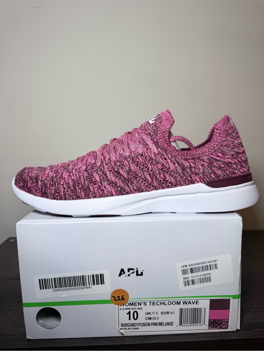 APL TechLoom Wave Sneakers Women’s 10 Burgundy Fusion Pink Running Shoes NIB
